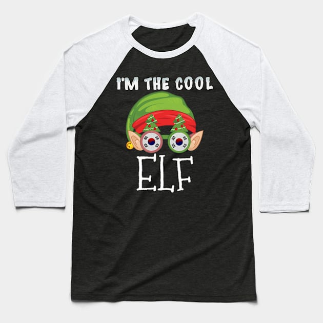 Christmas  I'm The Cool South Korean Elf - Gift for South Korean From South Korea Baseball T-Shirt by Country Flags